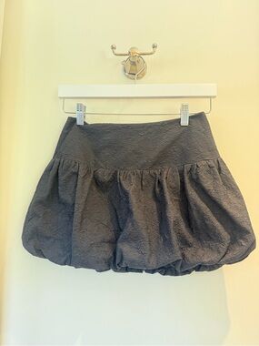 Amanda Uprichard Black Textured Bubble Mini Skirt